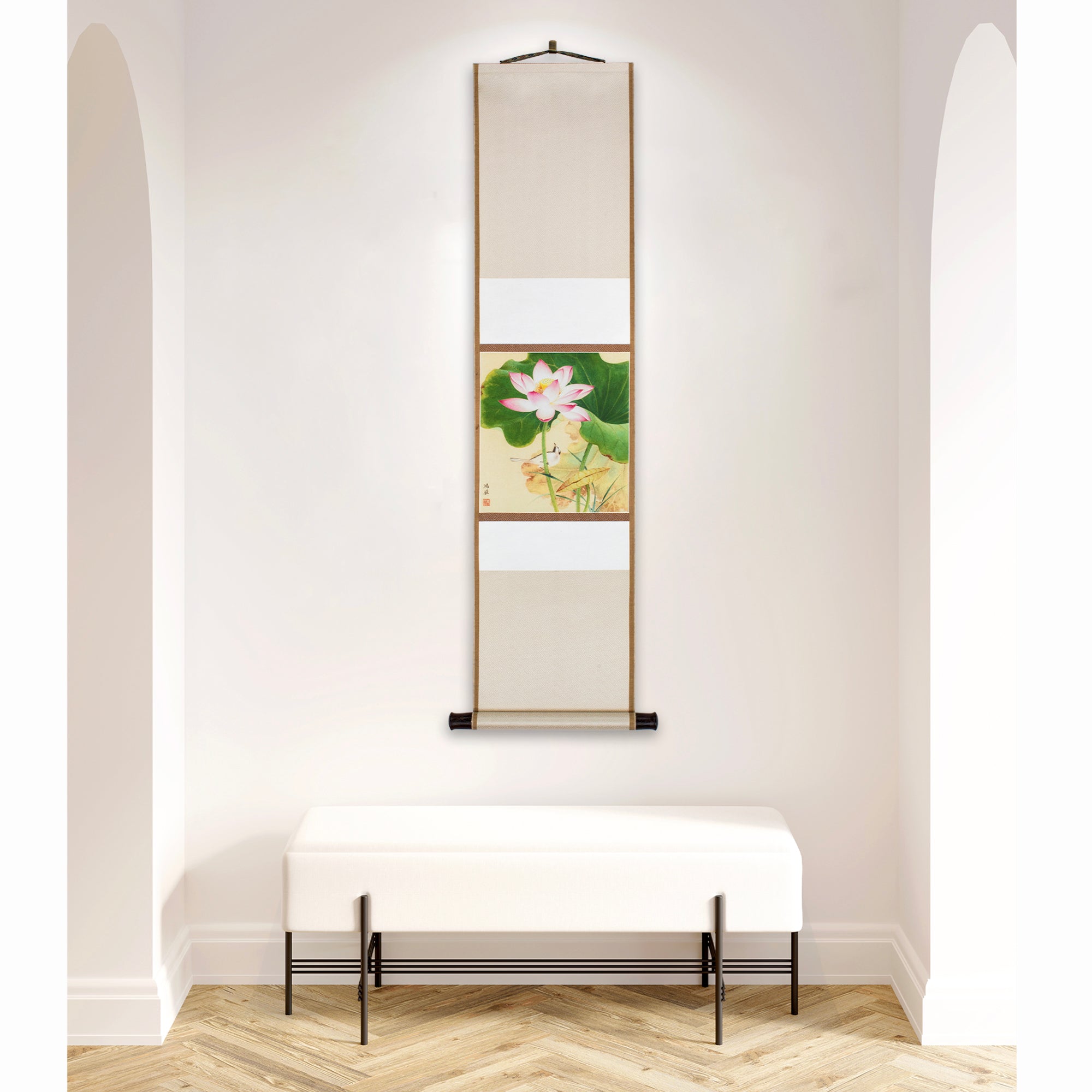Lotus and Bird - Hanging Scroll