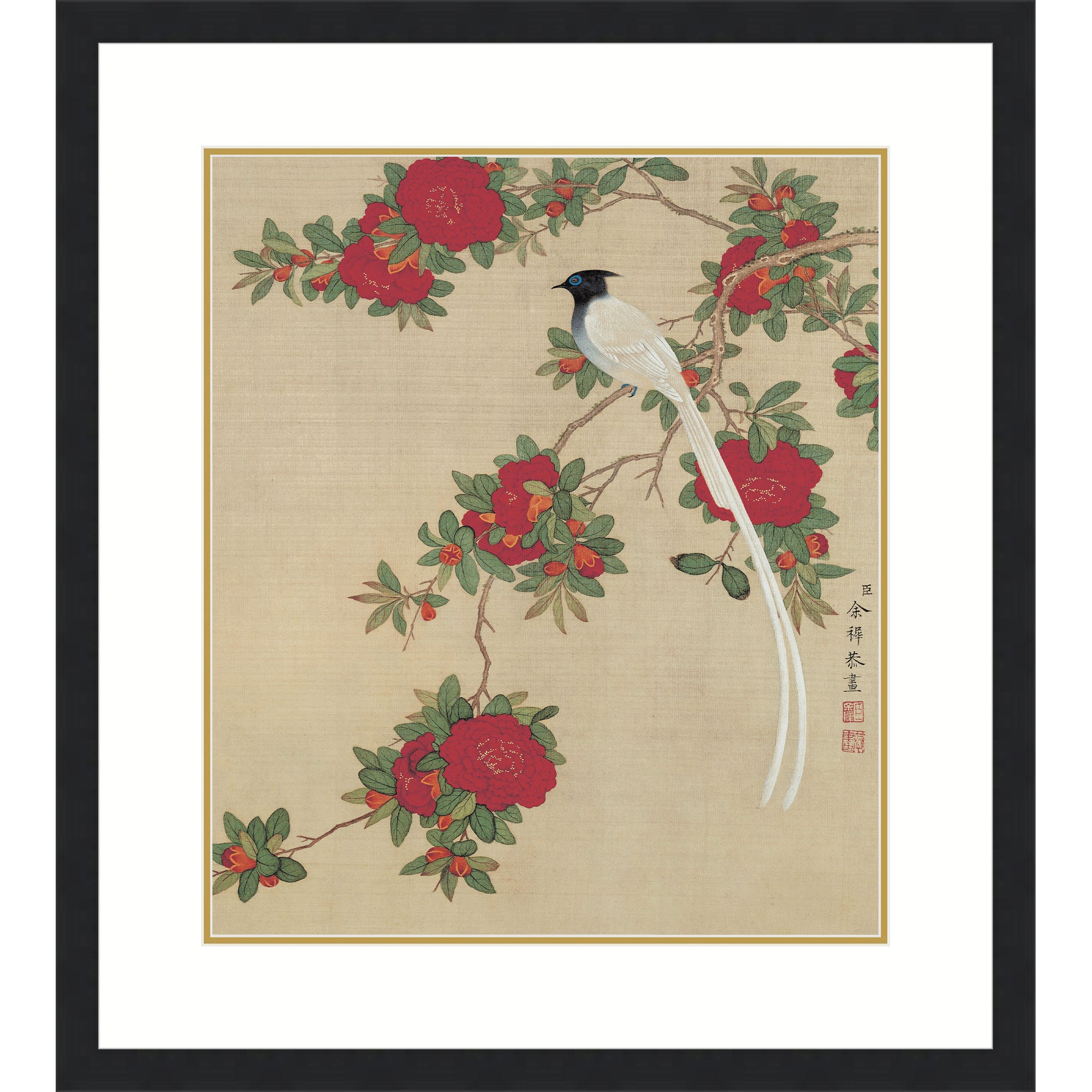 Sparrow atop Pomegranate