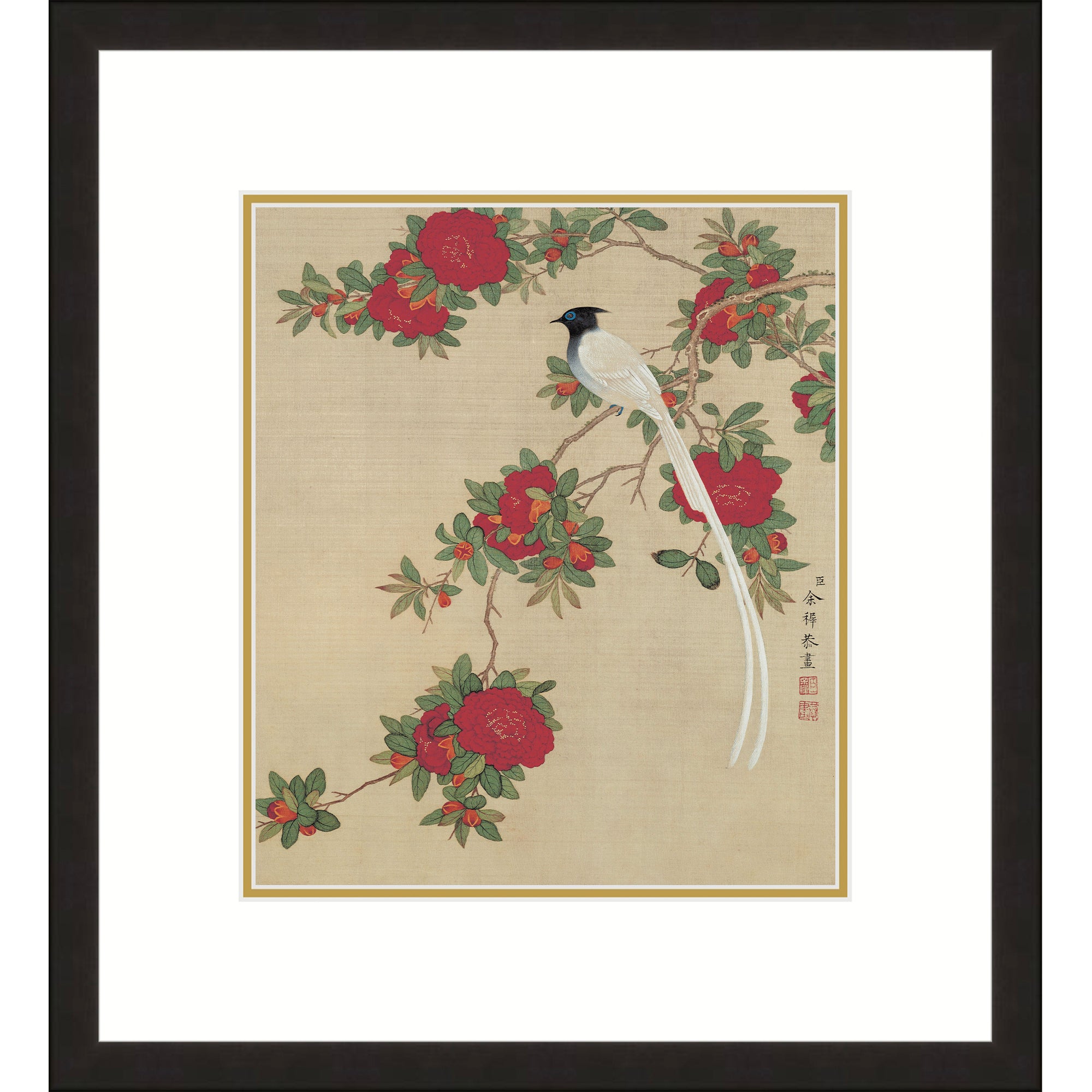 Sparrow atop Pomegranate