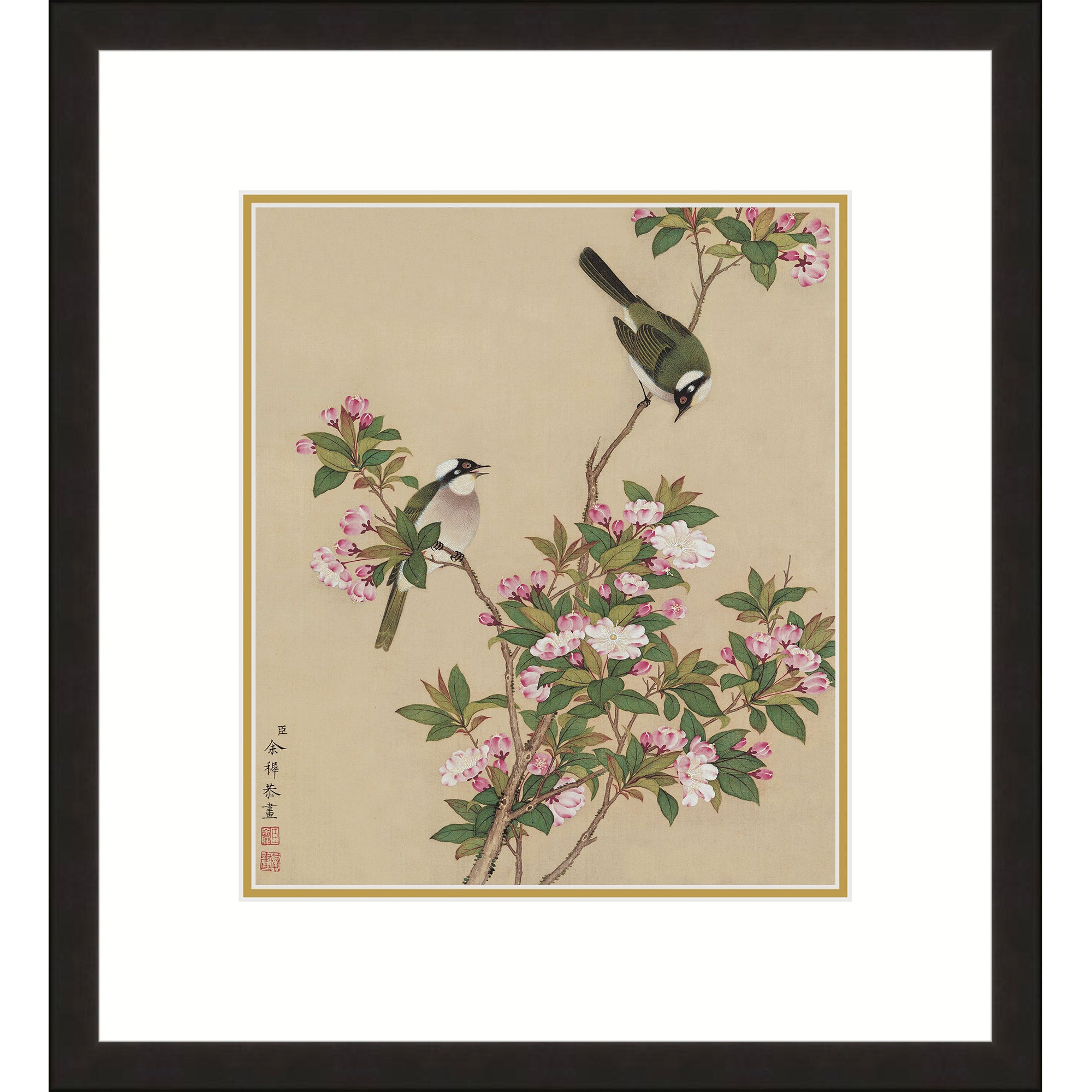 Bulbuls Amidst Peach Blossoms