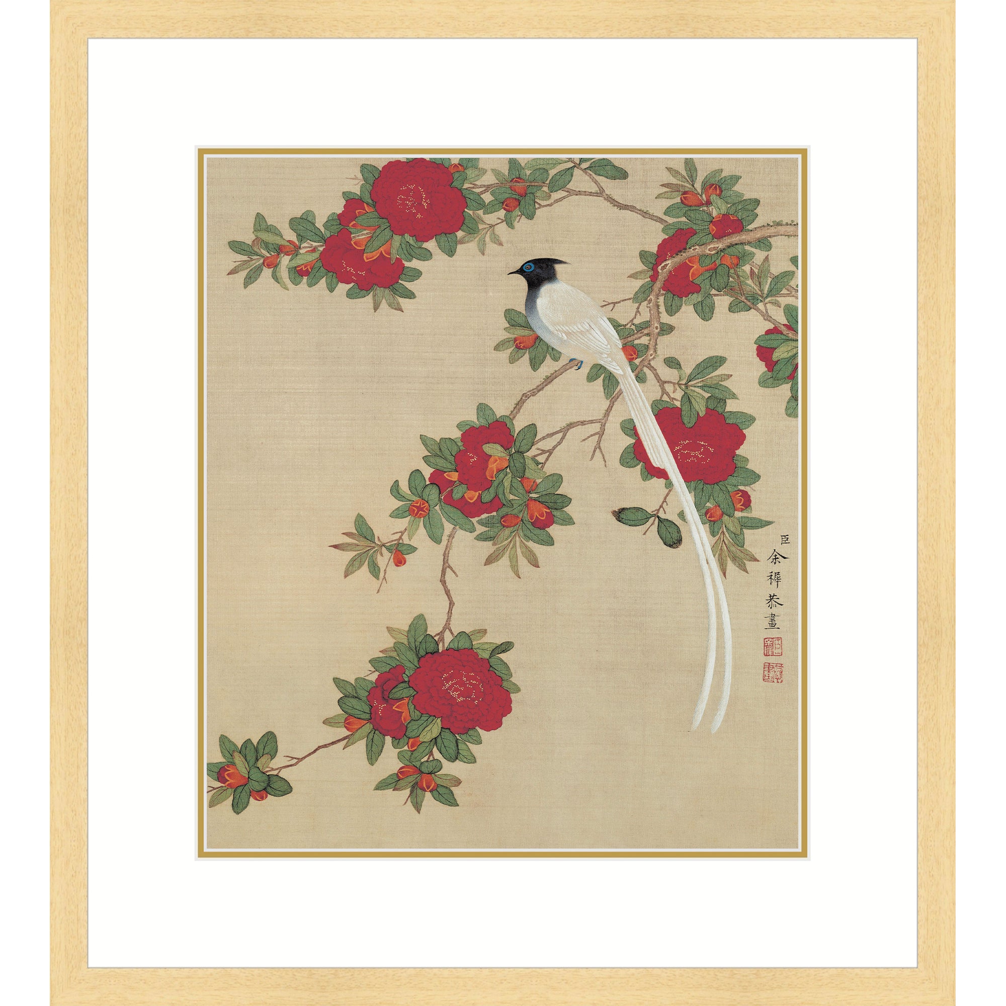 Sparrow atop Pomegranate