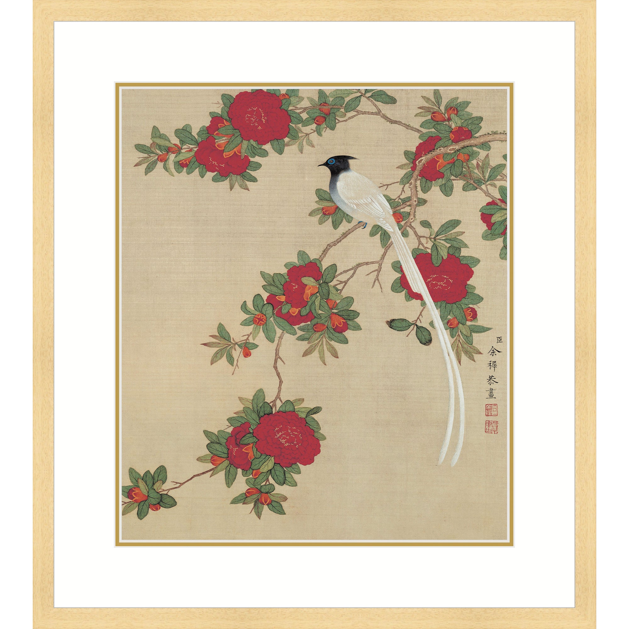 Sparrow atop Pomegranate