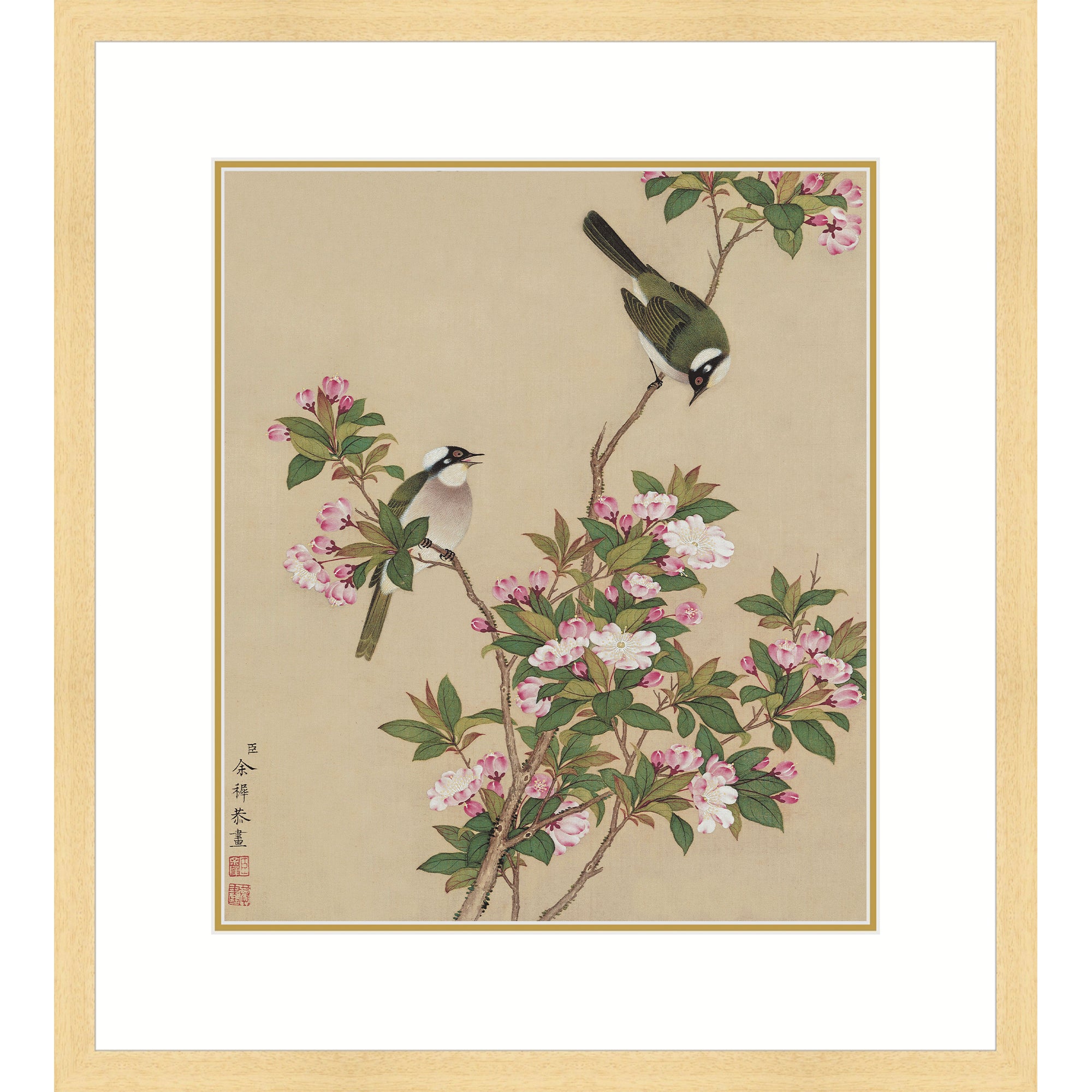 Bulbuls Amidst Peach Blossoms