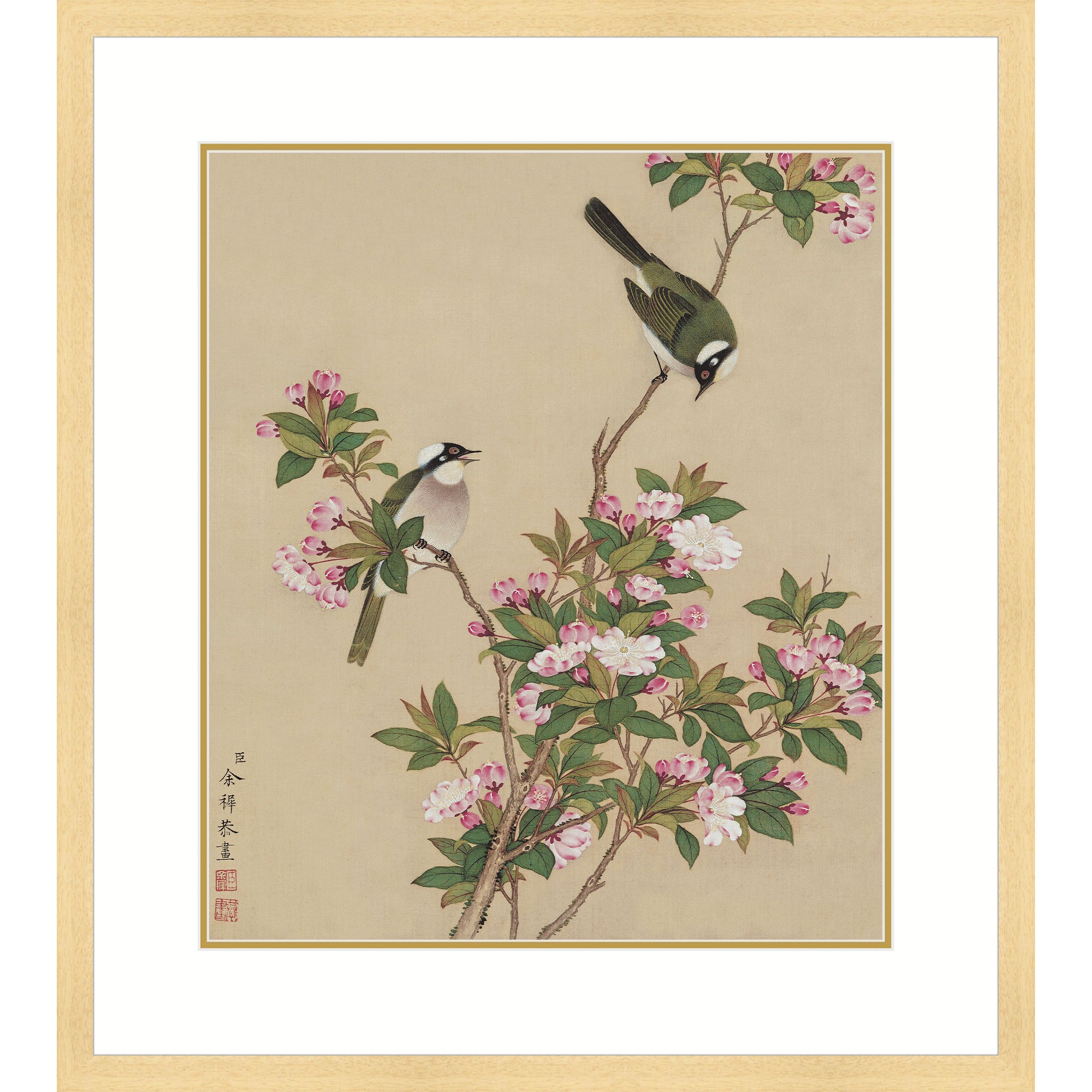 Bulbuls Amidst Peach Blossoms