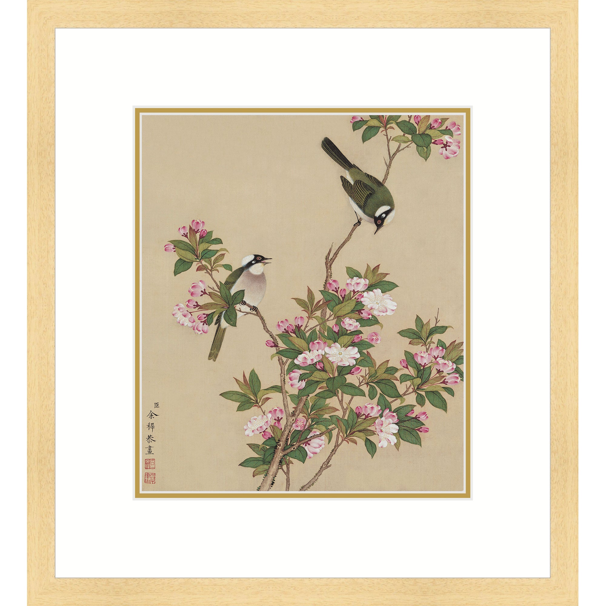 Bulbuls Amidst Peach Blossoms