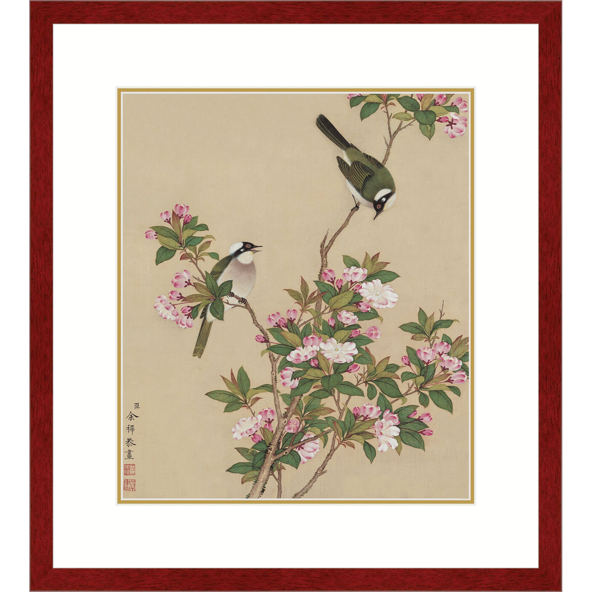 Bulbuls Amidst Peach Blossoms