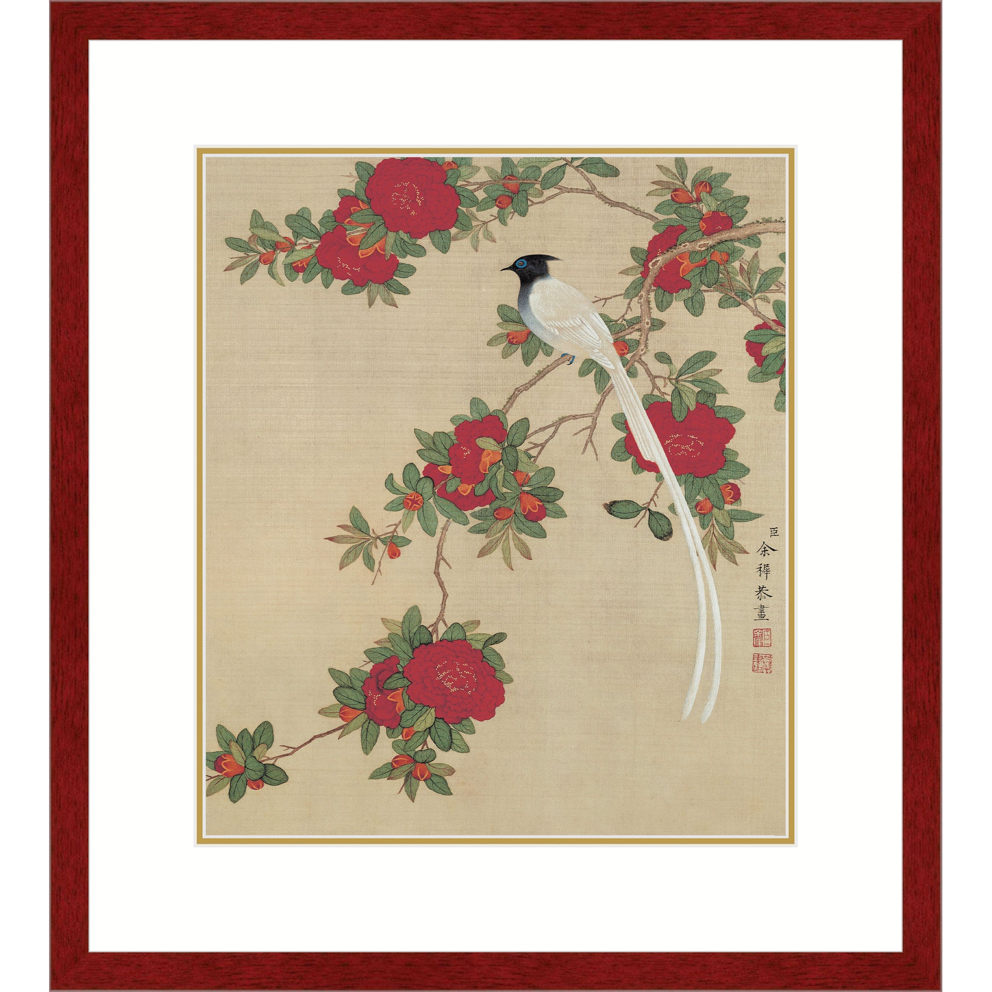 Sparrow atop Pomegranate