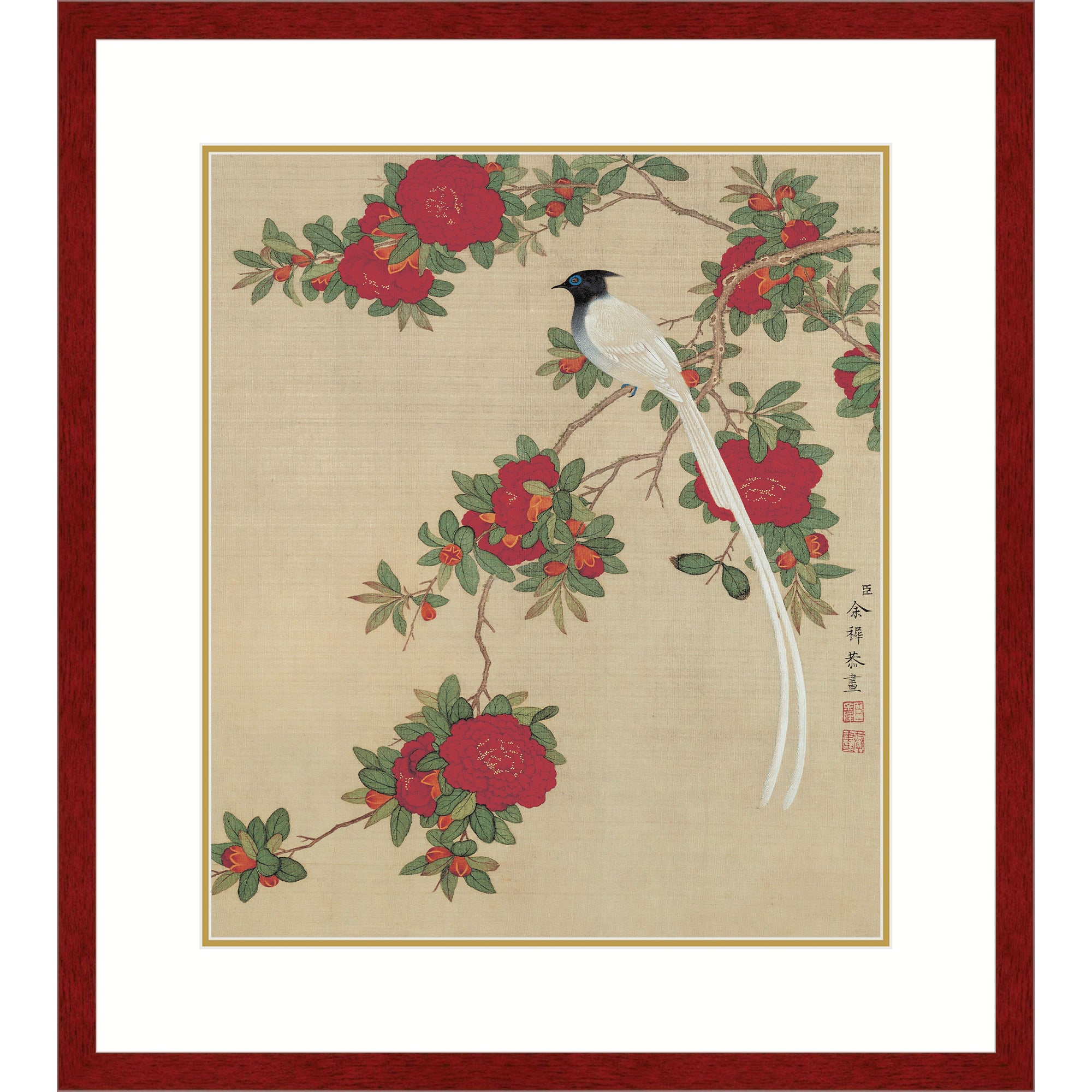 Sparrow atop Pomegranate
