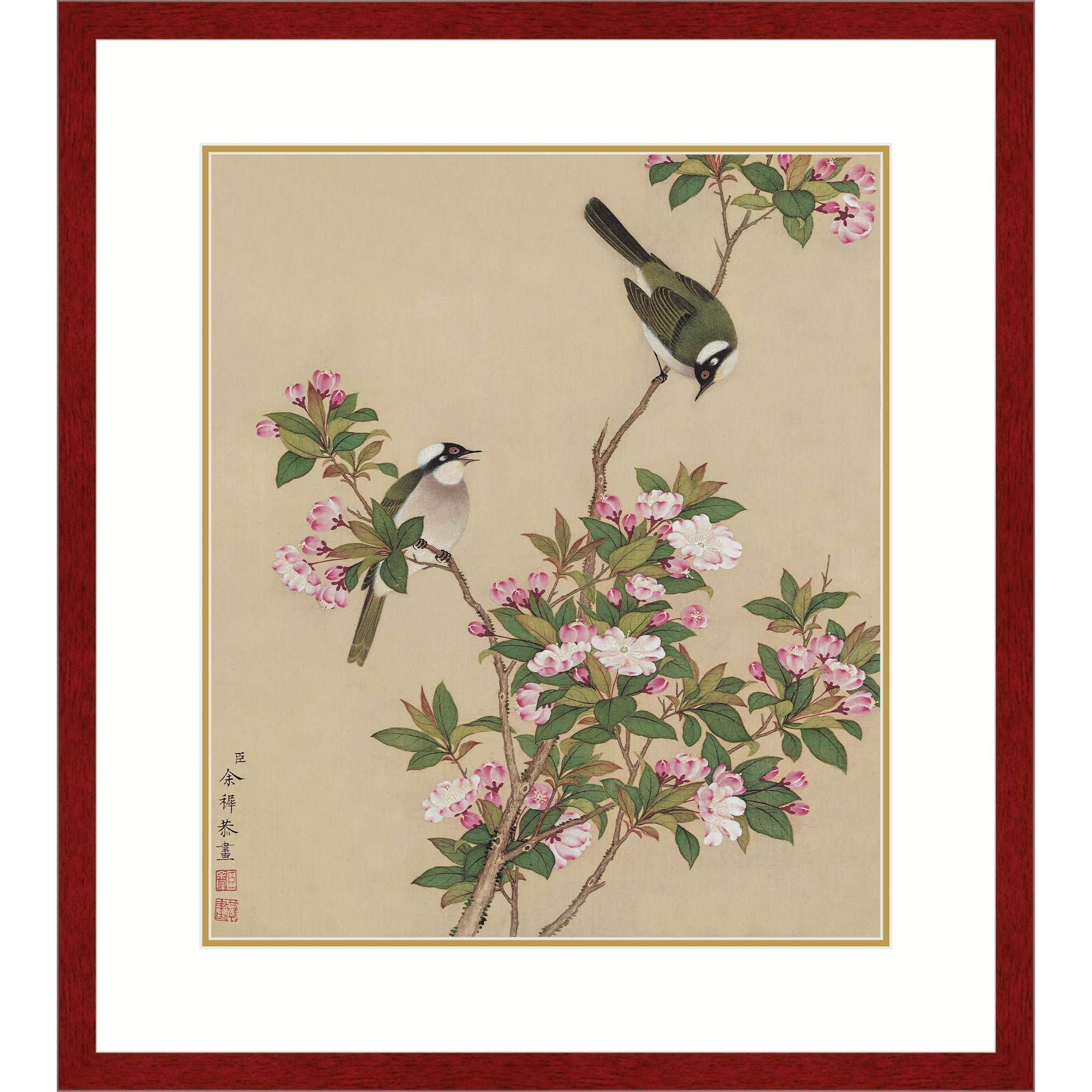 Bulbuls Amidst Peach Blossoms