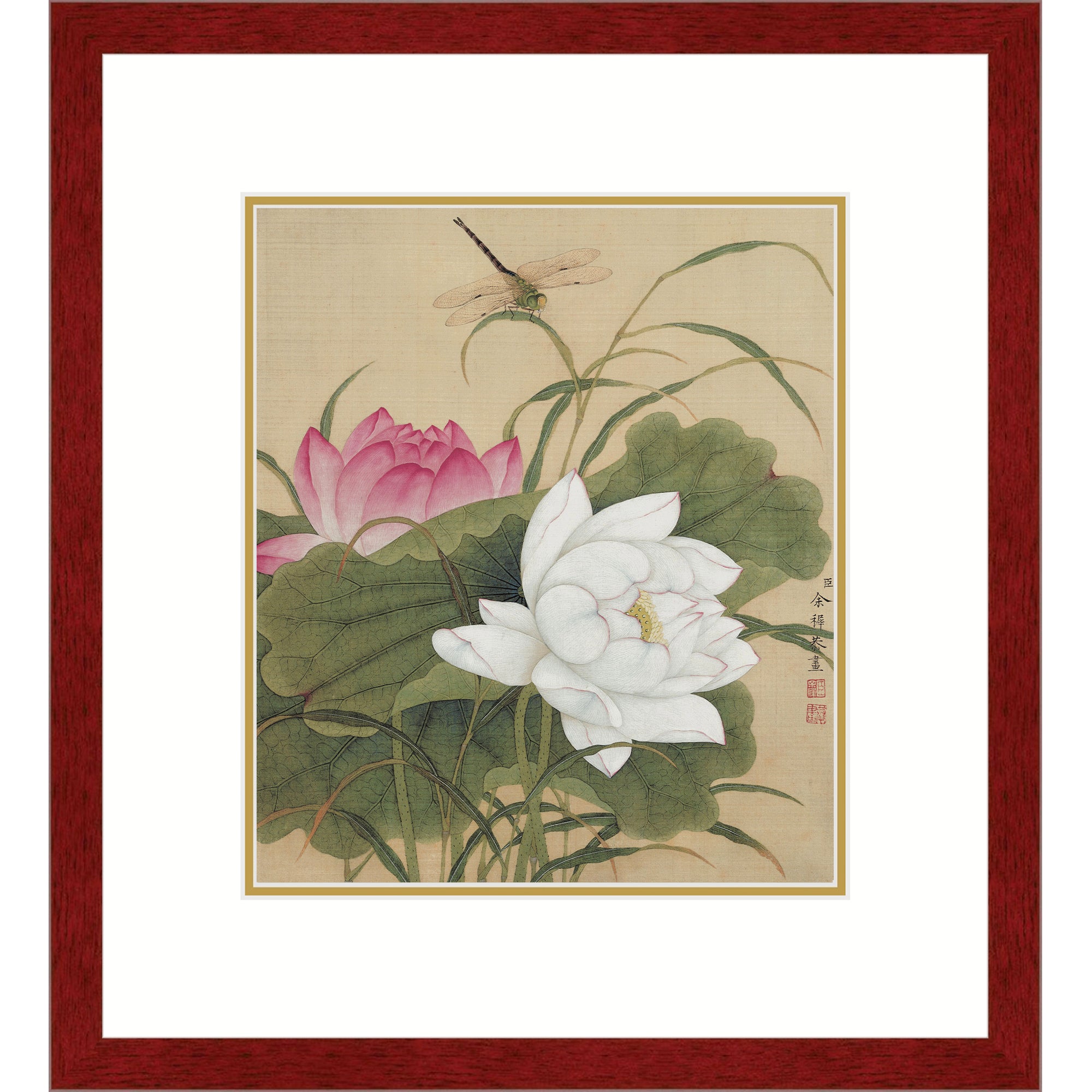 Twin Lotuses in Pond