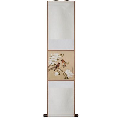 Magnolia and Rosefinches - Hanging Scroll