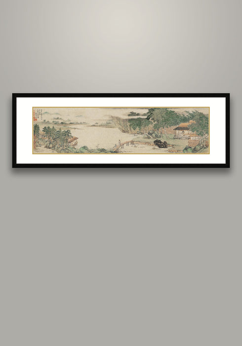 《攜琴訪友圖》  國畫 山水