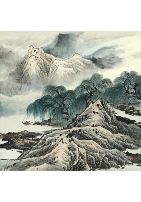 "Summer Willow" Chinese Painting Landscape