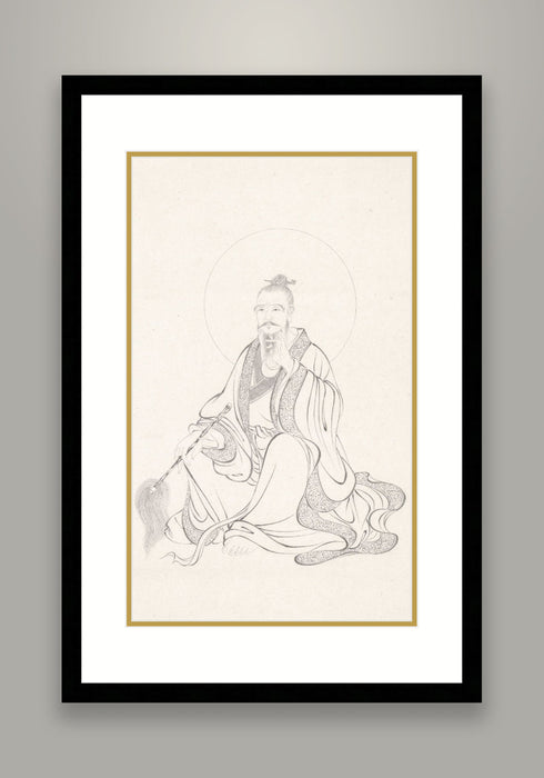 "Portrait of Tai Chi Master" Chinese painting statue