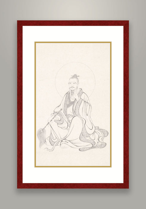 "Portrait of Tai Chi Master" Chinese painting statue