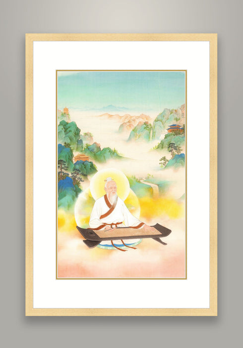 "Lao Tzu's Sutras" Chinese Painting God Statue