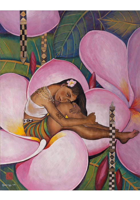 "Heart of the Flower"  Watercolor Saipan Collection