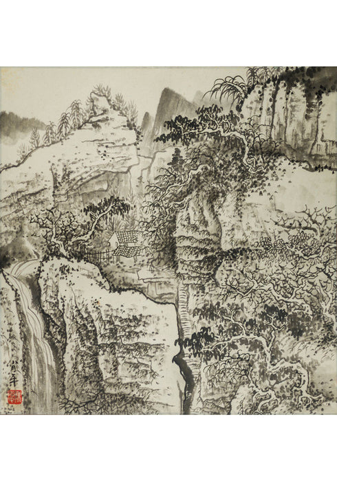 "Autumn Garden Brushwork" Chinese Painting Landscape